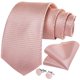 thumbnail image 1 of Corbata Rosa hombre seda con paño y colleras Palo Rosa, 1 of 7