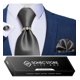 thumbnail image 1 of Corbata Hombre Seda En Caja + Anillo Dorado, Paño Y Colleras gris oscuro Talla Única, 1 of 4