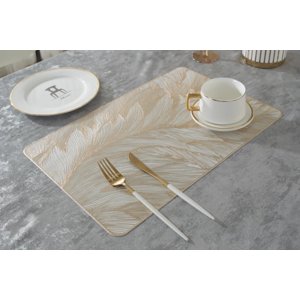 Atlas - Mantel Individuals Plumas En Relieve Dorado