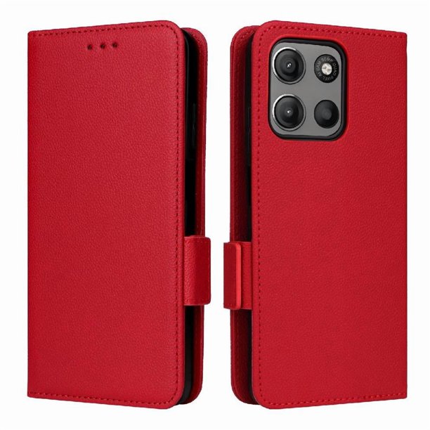 Funda Cartera para Motorola Moto G15 Tapa Flip con Ranuras y Soporte Marrón