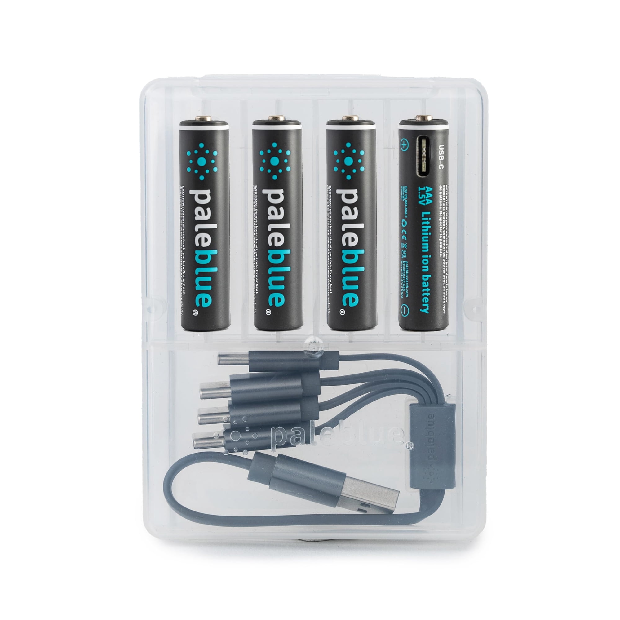 Paleblue - Pilas Aaa Recargables Por Usb, Color Azul Pálido, Iones De Litio, 1,5 V, 600 Mah