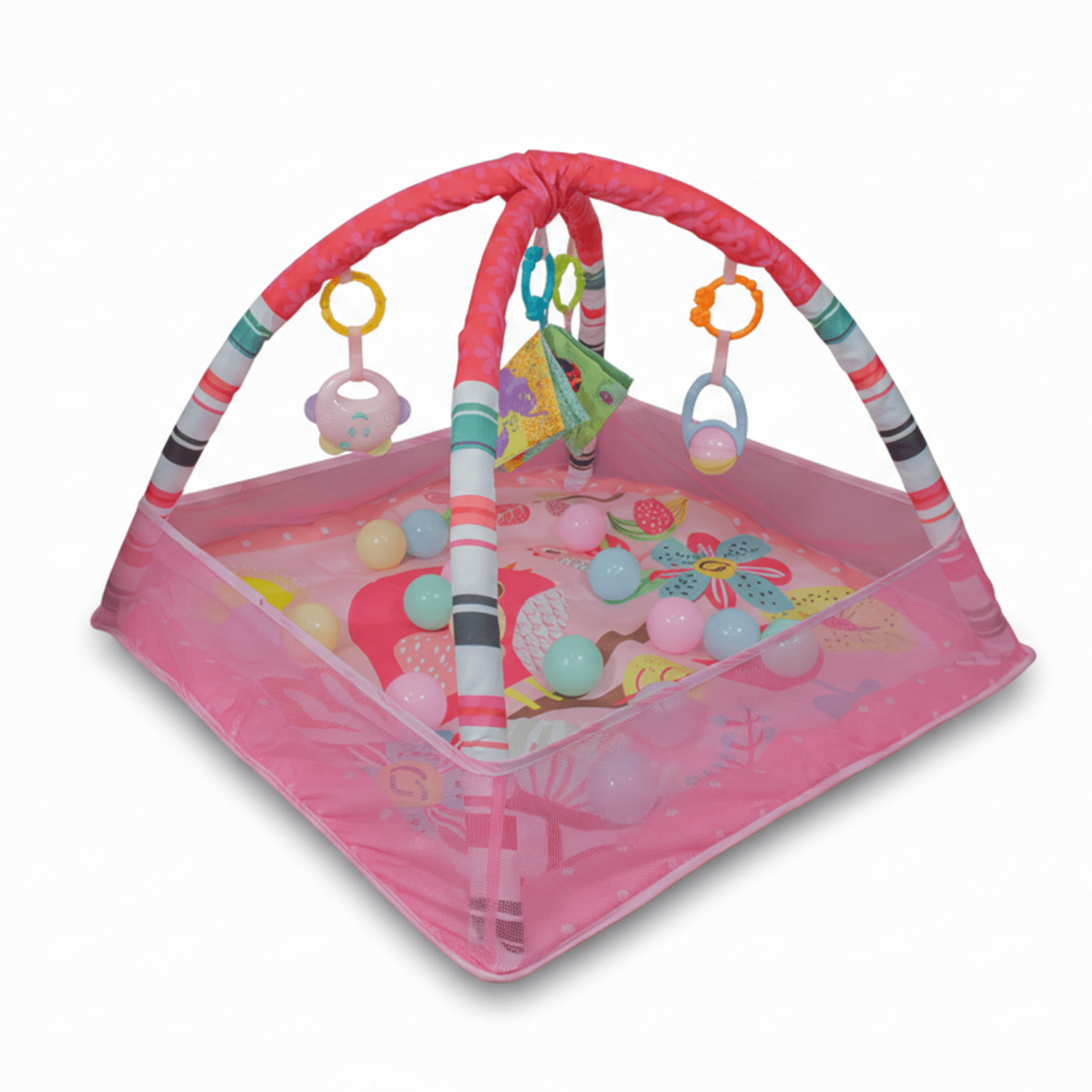 Bebesit - Gimnasio Corral Con Pelotas Rosado
