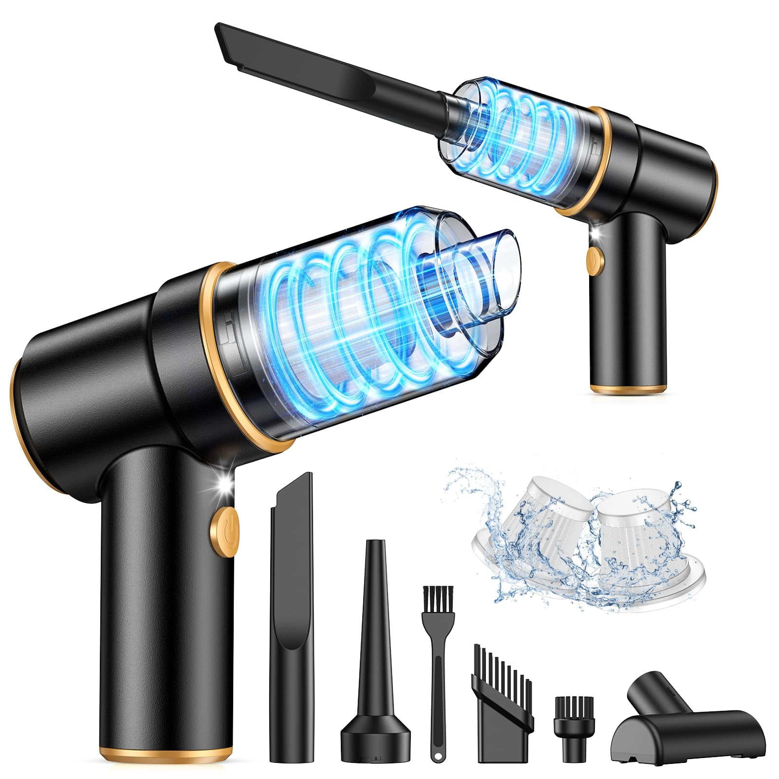 Aspirador Portátil Para Coche Kmm 9000pa Con Air Duster 120w