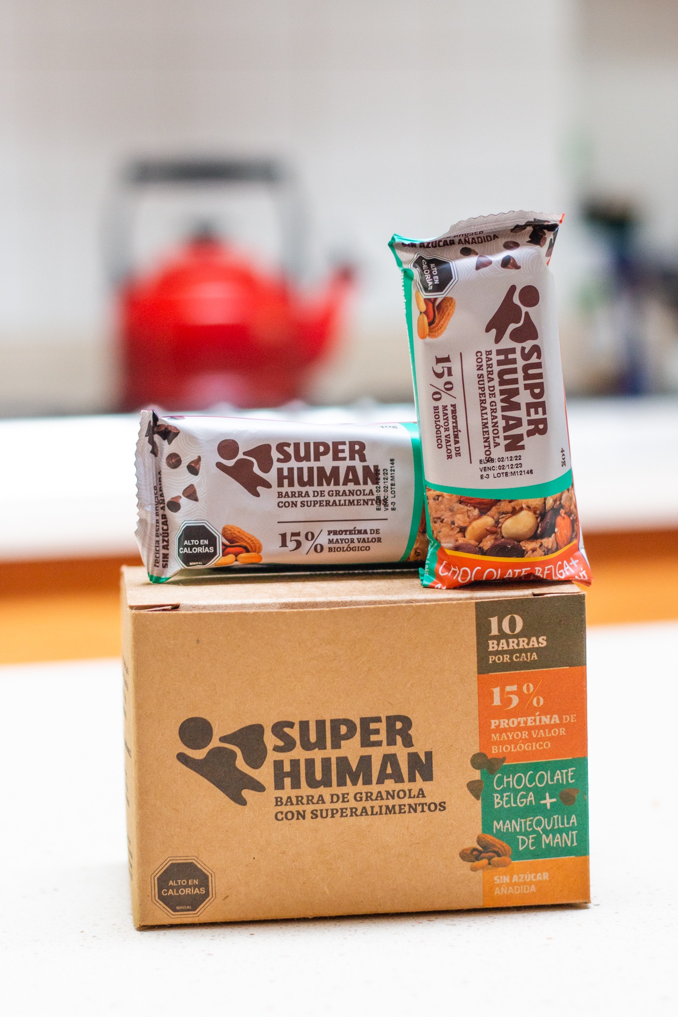 Super Human - Caja 10 Unidades Barra De Proteína Sabor Chocolate Belga Y Mantequilla De Maní