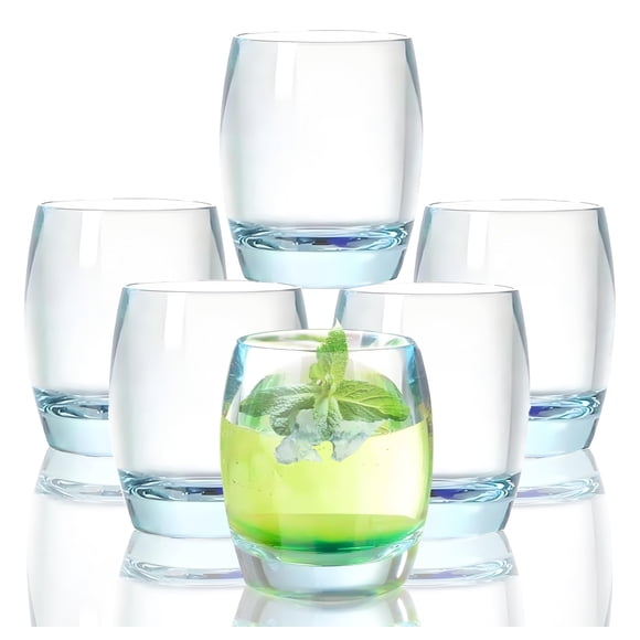 Juego de 6 vasos de plástico Kim Chou de 230 ml (azul claro)