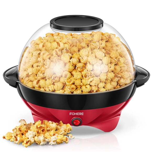 Máquina de Palomitas FOHERE 6 qt (5,7 L) Eléctrica con Agitación y Aceite Caliente