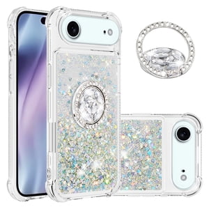 Foxdock Funda Glitter Líquida Para Iphone 17 Air Con Anillo Brillante, Tpu Antichoques Y Esquinas Reforzadas, Soporte