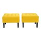 thumbnail image 1 of Set Poufs Wood 2 Cuerpos Felpa Amarillo, 1 of 6
