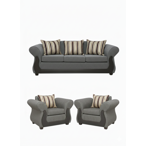 Ruzam Mobel - Juego De Living 3-1-1 Tokio Gris Lino