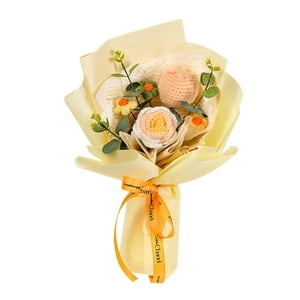 Bothyi - Ramo De Flores De Ganchillo, Decoración Del Hogar Para Regalos Del Día De La Madre, Hogar Del Día De San Valentín, Amarillo