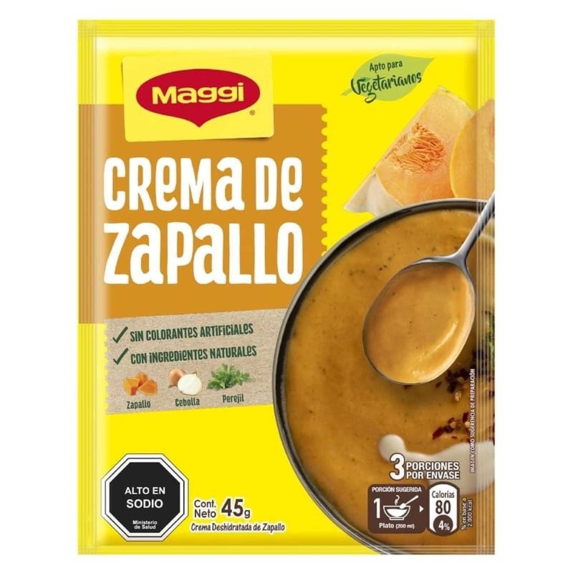 Crema De Zapallo (3 Porciones) Sobre 45 g Maggi