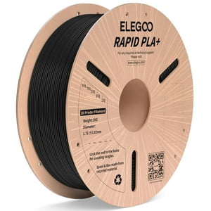 Filamento Para Impresora 3D Elegoo Rapid Pla Plus De 1,75 Mm Negro, 1 Kg
