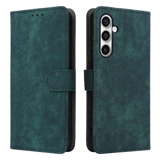 Funda Billetera para Samsung Galaxy S24 FE con Soporte - Cartera de Cuero con Ranuras Verde