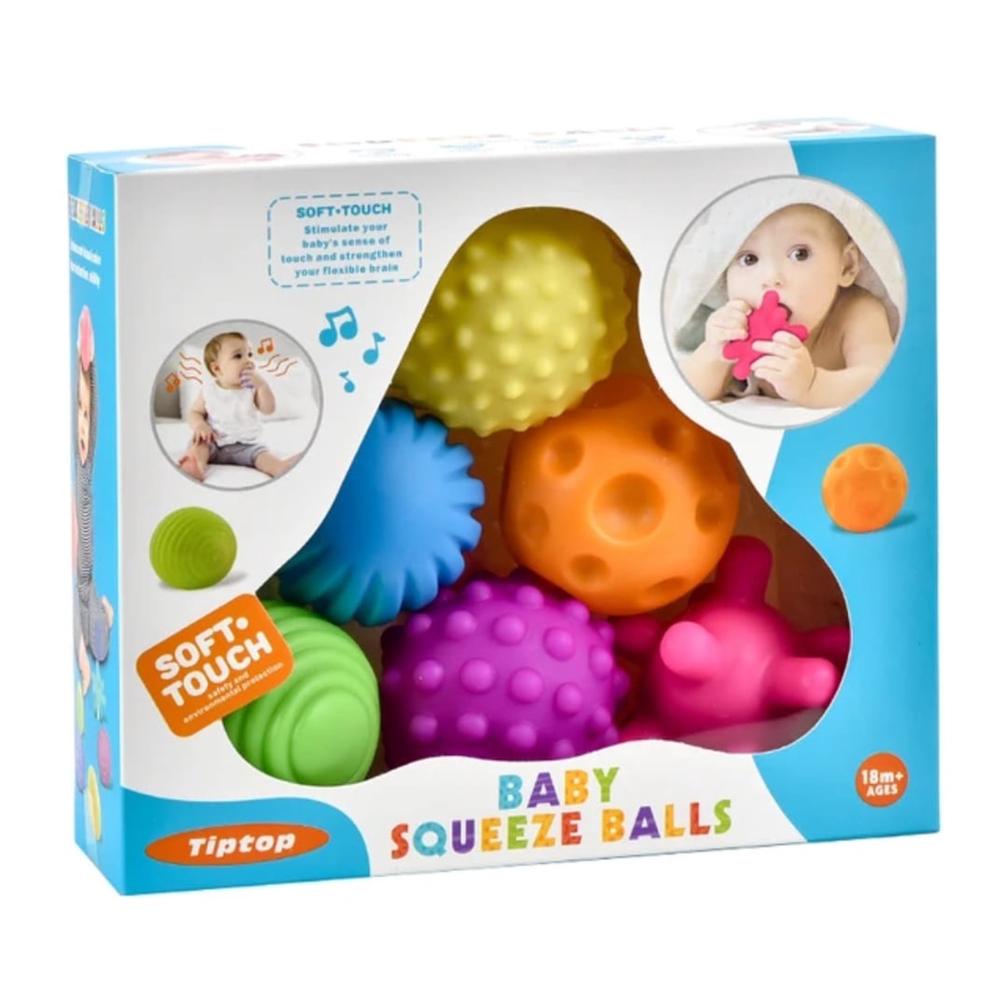 Baby - Set 6 Pelotas Sensoriales Aprendizaje Juego Para Bebé