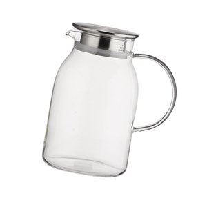Magideal - Jarra De Vidrio Resistente Al Calor, Jarra De Borosilicato, Jarra De Agua Con Asa, Jarra De Té Helado Para Leche, Zumo, Té Helado, Bebidas Frías 1.2L