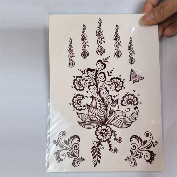 1 sheet Waterproof and Sweatproof Temporary Tattoo Sticker for Women - Lace Hollow Pattern Design