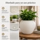 thumbnail image 4 of Set 2 Maceteros Plastico Redondo Ovalado Moderno Textura L blanco, 4 of 9