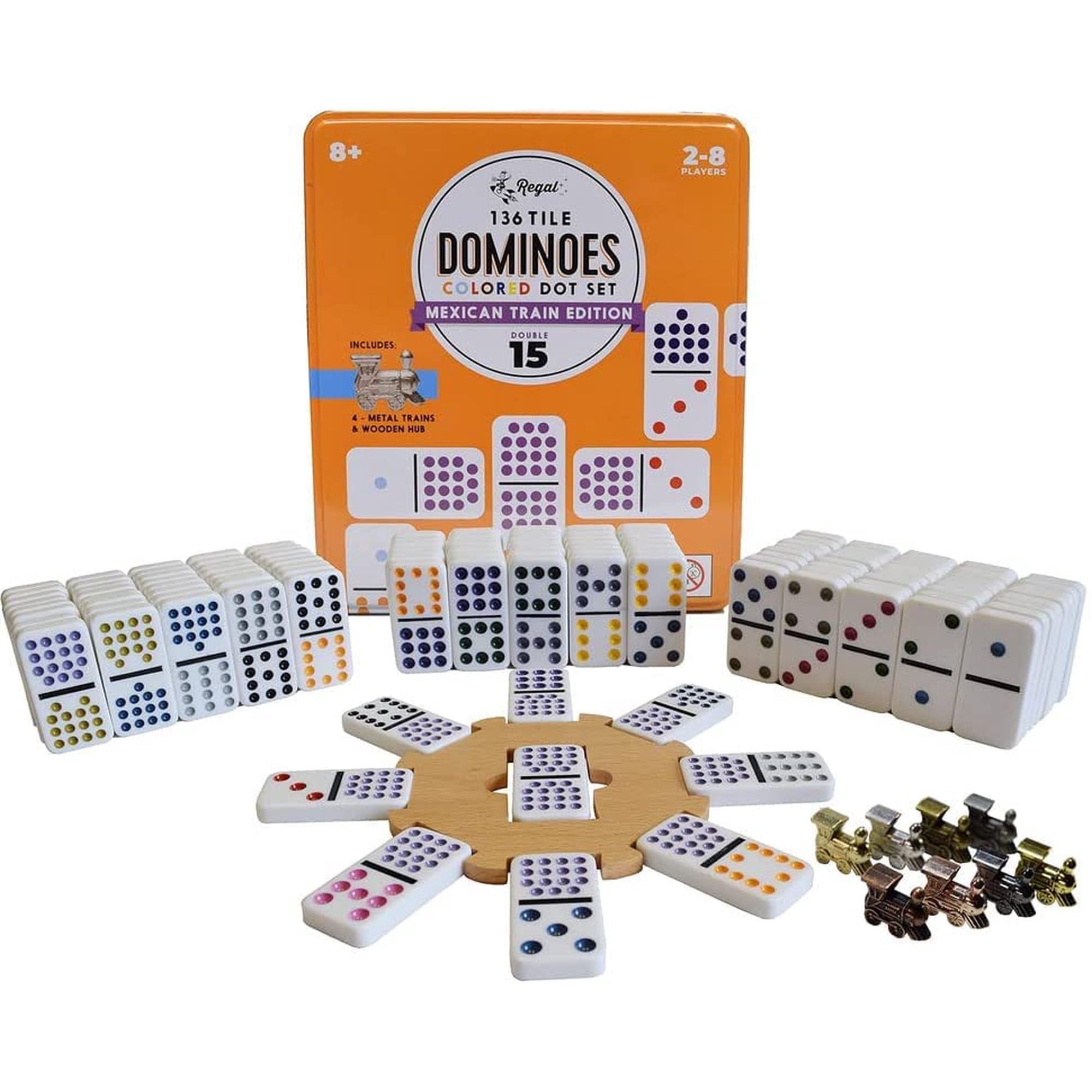 Set De Juego Mexican Train Dominoes Regal Games Double 15