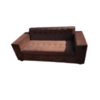 Muebles New - Sofa Tres Cuerpos Chocolate Felpa