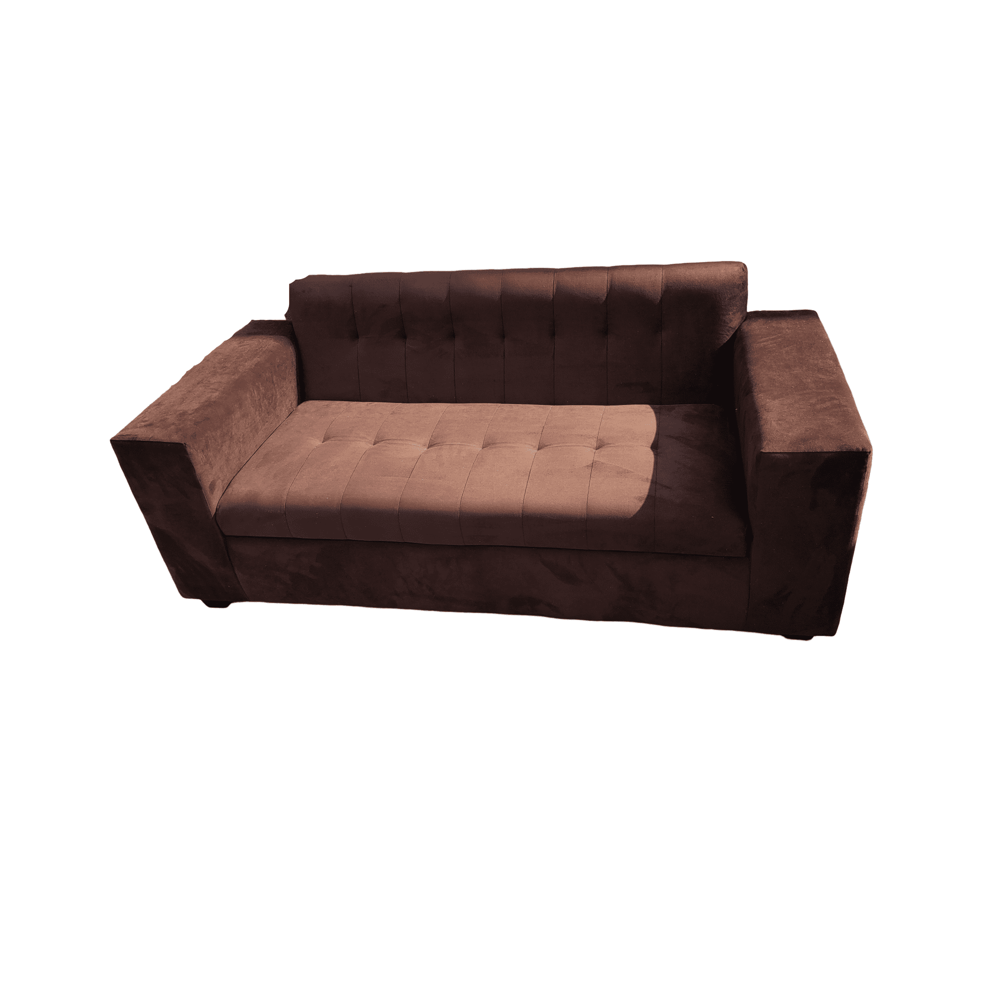Muebles New - Sofa Tres Cuerpos Chocolate Felpa
