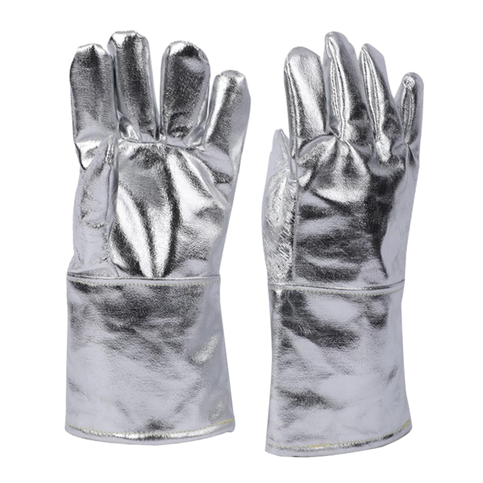 Magideal - 2 Guantes Aislantes Térmicos De Papel De Aluminio, Guantes Aislantes Térmicos, Protección Para Las Manos, Resistentes Al Desgaste, Guantes De Soldadur Estilo A