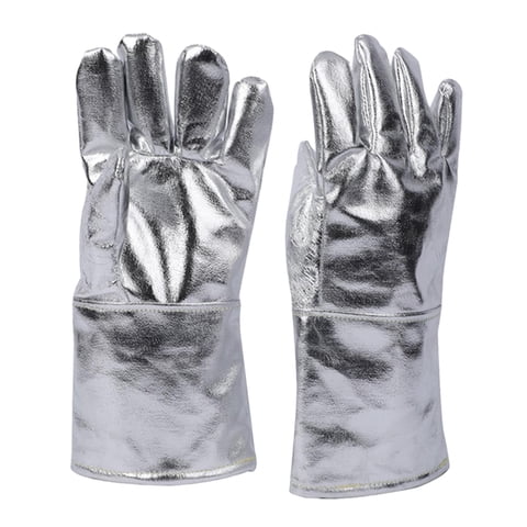 Magideal - 2 Guantes Aislantes Térmicos De Papel De Aluminio, Guantes Aislantes Térmicos, Protección Para Las Manos, Resistentes Al Desgaste, Guantes De Soldadur Estilo A