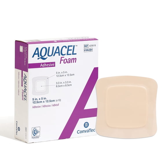 Apósito para heridas Convatec AQUACEL Foam, 5 x 5 cm, caja de 10 unidades