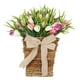 thumbnail image 3 of Adorno colgante de cesta floral , corona de cesta de colgador de puerta, corona de primavera de cesta de puerta delantera para verano, al aire, 3 of 5