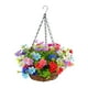 thumbnail image 2 of Flores Colgantes Artificiales En Maceta De Cesta Para Boda En El Patio Exterior, Coloridas, 2 of 5