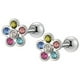 thumbnail image 4 of Rainbow Flower Heart Screw Back Earrings for Women - Hypoallergenic and Comfortable Cartilage Earrings with Dangling Design, 4 of 4