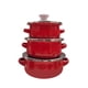 thumbnail image 5 of Juego De 3 Mini Ollas Esmaltadas, Juego De Utensilios De Cocina Esmaltados Portátiles Universales Para Cocinar En Casa, Rojo, 5 of 5