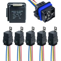 Ioensy - Relé Impermeable De 5 Uds Con Piezas De Reparación De Arnés Relé Automotriz Fácil De Usar 12Vdc 4 Pines