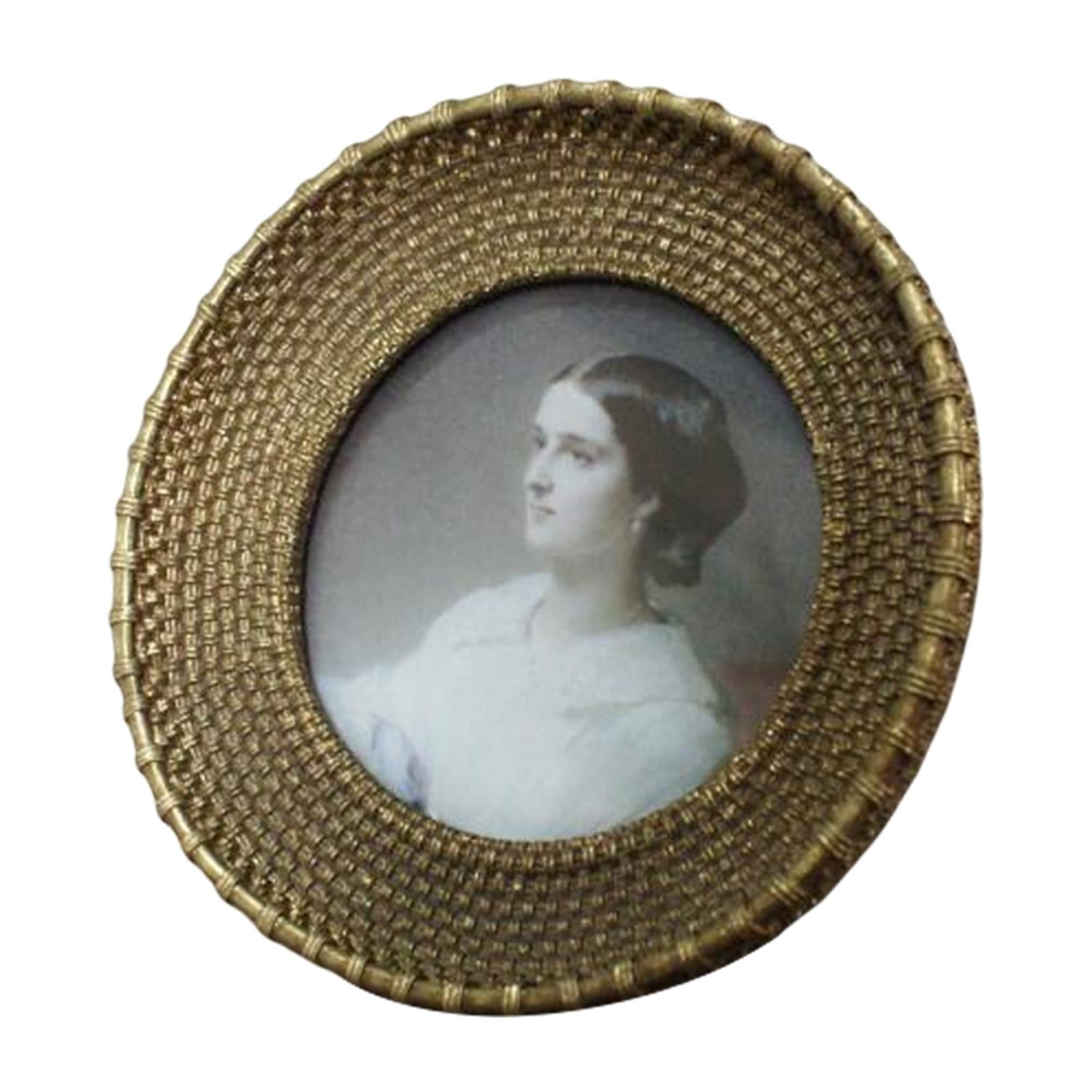 Magideal - Marco De Fotos, Decoración Retro Rústico Francés Vintage Regalo Patrón De Ratán Antiguo Marcos De Fotos Para Sala De Estar Hogar Pantalla Dormitorio G 4 Pulgadas