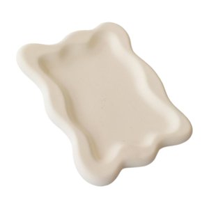 Bothyi - Plato Organizador De Joyas De Yeso, Artesanía Decorativa Diy Para Regalo De Cumpleaños, Maquillaje, Rectángulo Beige