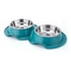 thumbnail image 1 of Plato Doble Con Pocillo De Acero Inoxidable Verde, 1 of 2
