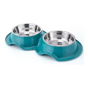 Defensor Forever - Plato Doble Con Pocillo De Acero Inoxidable Verde