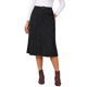 thumbnail image 1 of Falda midi de pana para mujer, cintura alta, línea A, abertura frontal, casual, otoño, invierno, faldas largas con bolsillos, S, negro, 1 of 6