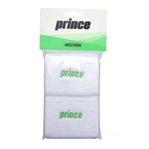 Muñequera Prince Blanca Logo Verde Par
