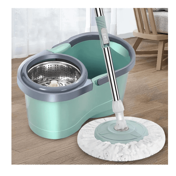 Mopa Trapeador Hogar Tambor Metálico Giratoria 360 Con Paños