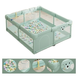 Babyluna - Centro De Juegos Corral Gimnasio Bebés Con Aro Y Agarraderas Verde