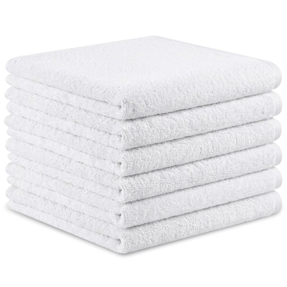 Paño de lavado ZHAYAO 30 cm Pack de 6 100 % algodón blanco