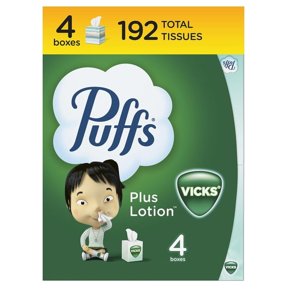 Loción Facial Tissue Puffs Plus con Vicks 192 pañuelos