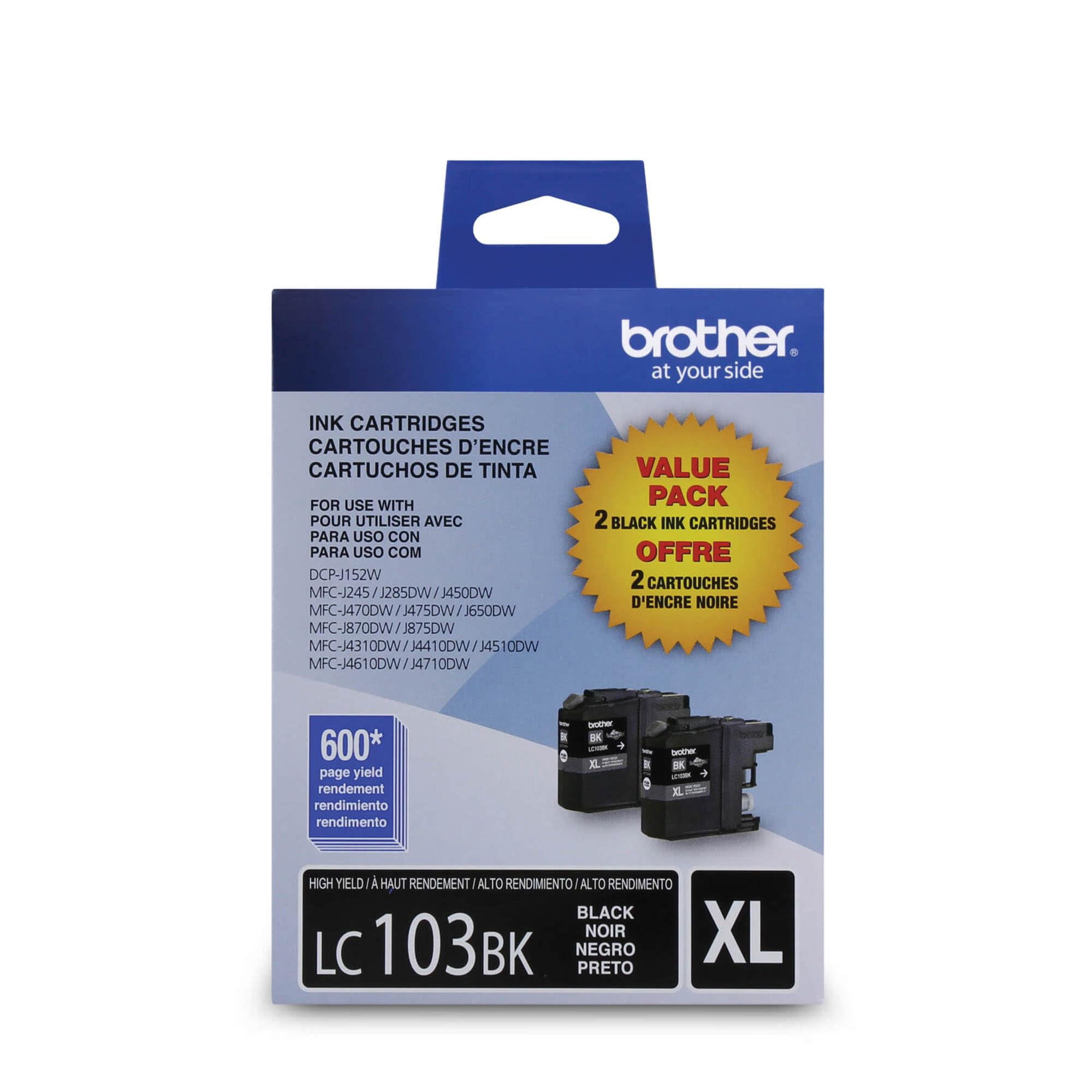 Cartuchos De Tinta Brother Lc1032pks Originales Negros De Alto Rendimiento