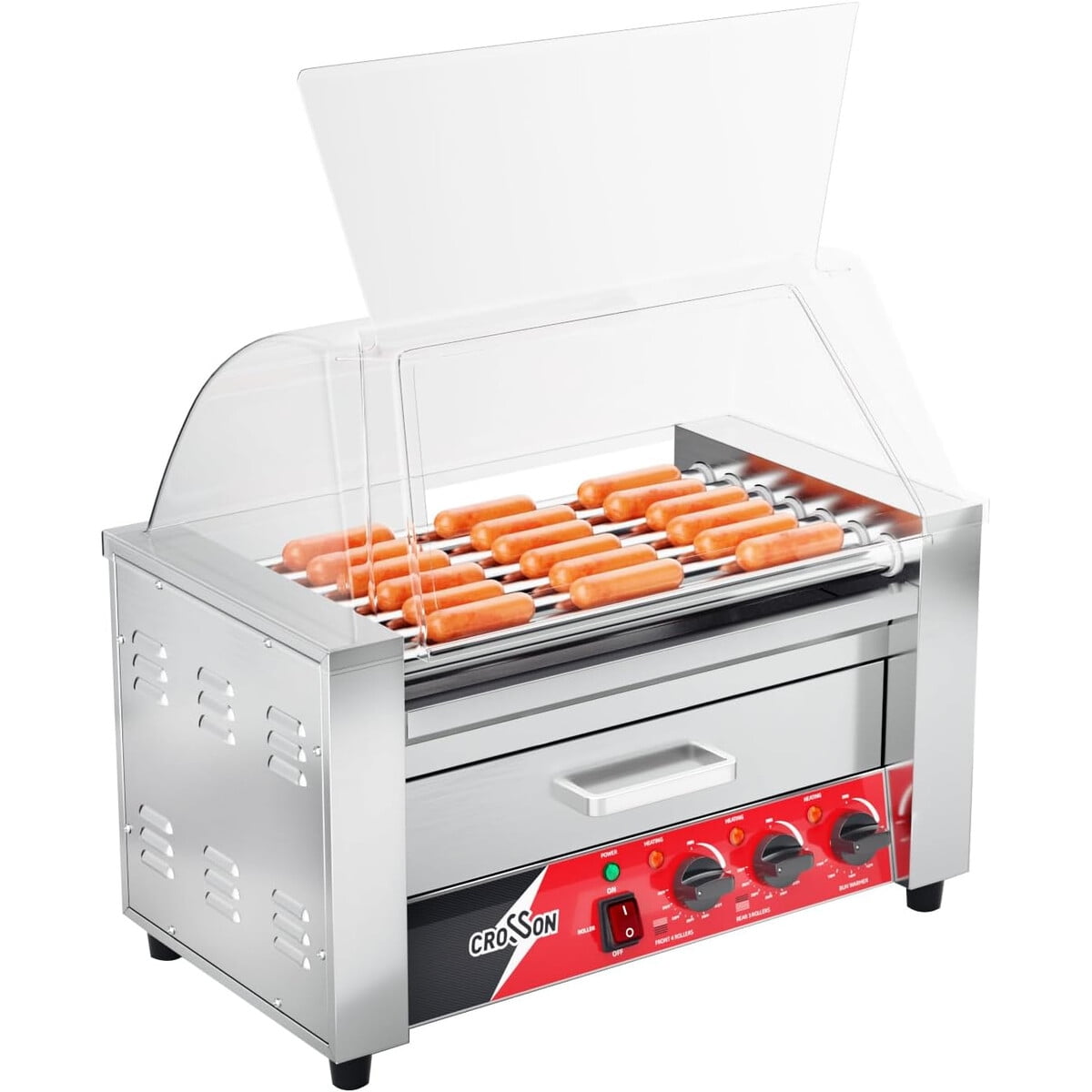 Roller Hot Dog Crosson 7 Rodillos Calienta Panes 1350w