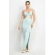 thumbnail image 1 of Vestido Largo con Aberturas Laterales en Tono Menta Polvoriento L, 1 of 5