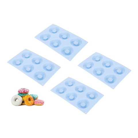 Genérico - Pack X4 Moldes Silicona Moldes De Silicona Donuts Mini Dona
