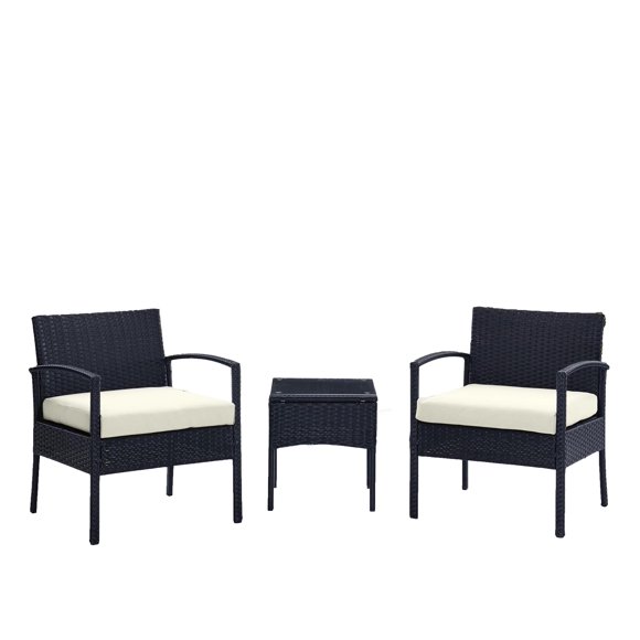 Juego de conversación para patio Manhattan Comfort Noli de 3 piezas de acero