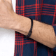 thumbnail image 2 of Pulsera cuero negro hombre juvenil 18.7cm, 2 of 3