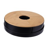 Magideal - Bandeja Para Servir Dividida Con Cubierta, Plato Para Aperitivos, Cuenco Para Aperitivos, Plato Portátil Para Servir Dulces, Bandeja Para Frutas Secas Negro