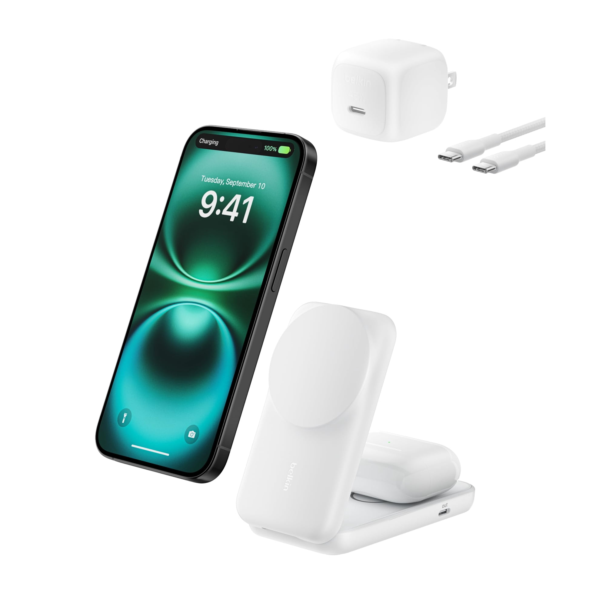 Cargador Inalámbrico Magsafe 2 En 1 Belkin 25w Dock Plegable